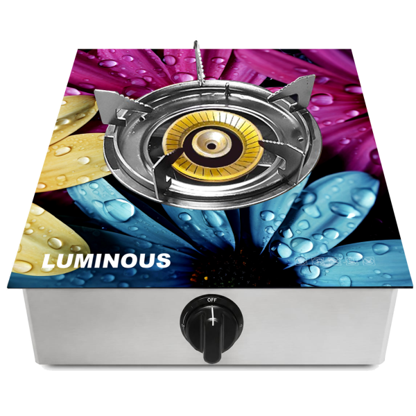 LUMINOUS Single Burner Gas Stove with 120 MM Burner Glass Top