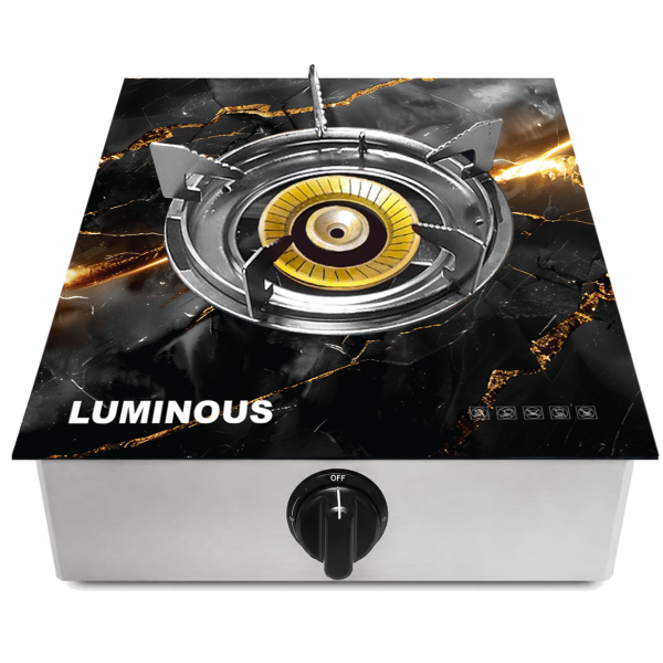 LUMINOUS Single Burner Gas Stove with 120 MM Burner Glass Top